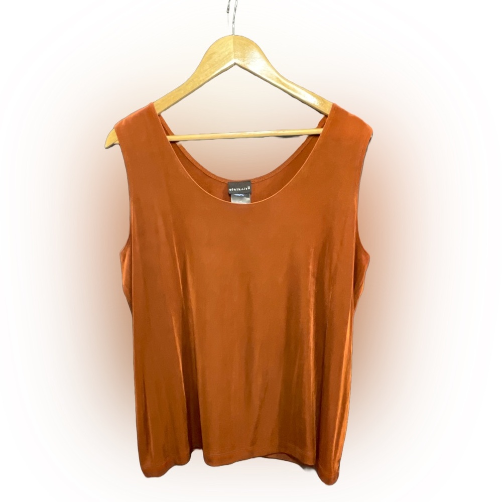 Citiknits 2 Piece Burnt Orange 1X Tank & Pants Set